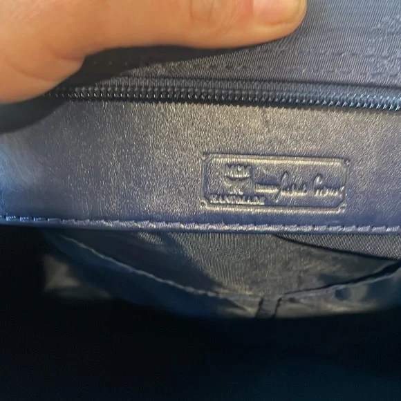 MCM Visetos Pattern Nylon Chain Tote Bag Shoulder Navy x Gold - Picture 6 of 8